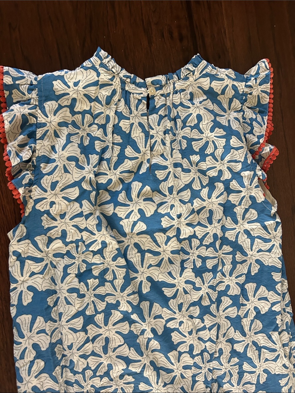 THML Blue and White Floral Shift Dress with Cap Sleeves - Picture 5 of 5